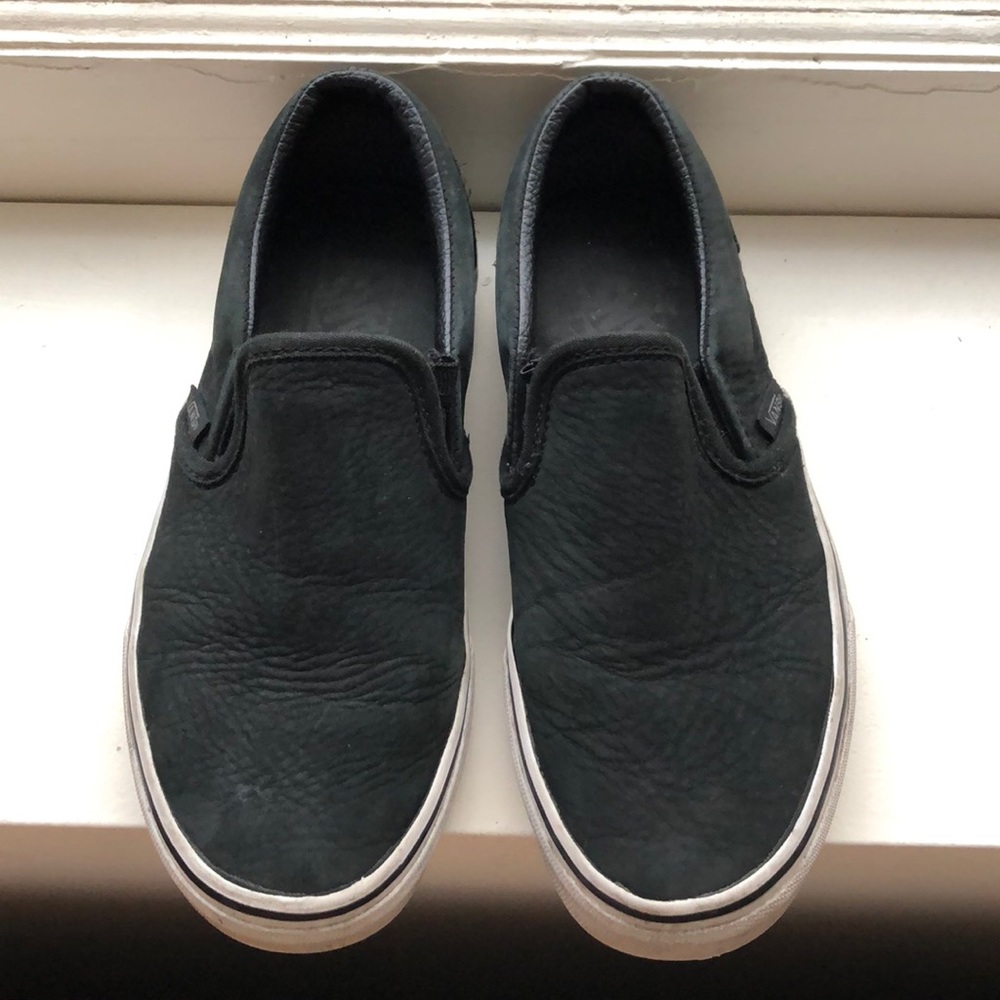Soft black leather slip on Vans